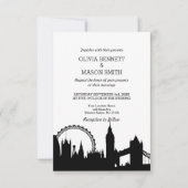 London Skyline Cityscape Wedding Invitation Kaart (Voorkant)