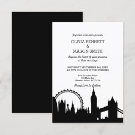 London Skyline Cityscape Wedding Invitation Kaart