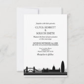 London Skyline Cityscape Wedding Invitation Kaart (Voorkant)