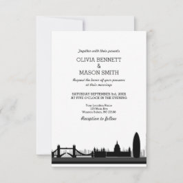 London Skyline Cityscape Wedding Invitation Kaart