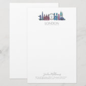 London Skyline Colored Buildings Briefpapier (Voorkant / Achterkant)