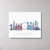 London Skyline Colored Buildings Canvas Afdruk (Voorkant)
