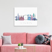 London Skyline Colored Buildings Canvas Afdruk (Insitu (Woonkamer))