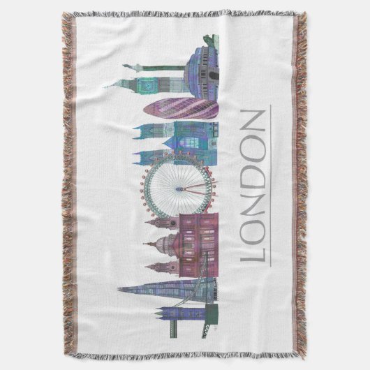 London Skyline Colored Buildings Deken (Voorkant Verticaal)