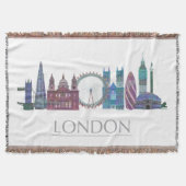London Skyline Colored Buildings Deken (Voorkant)