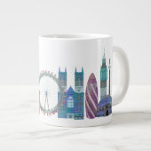 London Skyline Colored Buildings Grote Koffiekop (Voorkant rechts)