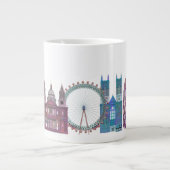 London Skyline Colored Buildings Grote Koffiekop (Voorkant)