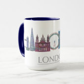 London Skyline Colored Buildings Mok (Voorkant links)