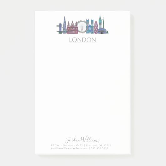 London Skyline Colored Buildings Post-it® Notes (Voorkant)