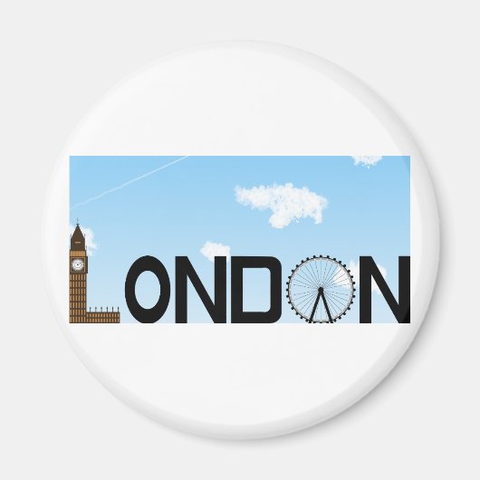 London Skyline Daytime Magneet (Voorkant)