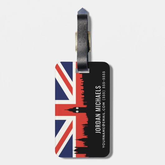 London Skyline | De Britse vlag Bagagelabel (Achterkant verticaal)