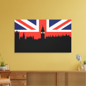 London Skyline | De Britse vlag Canvas Afdruk (Insitu (Woonkamer))