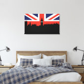 London Skyline | De Britse vlag Canvas Afdruk (Insitu (Slaapkamer))