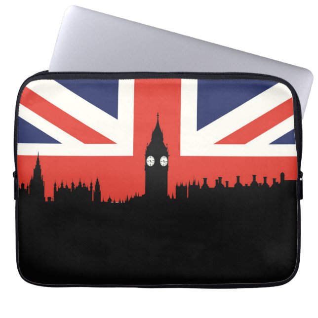 London Skyline | De Britse vlag Laptop Sleeve (Voorkant)