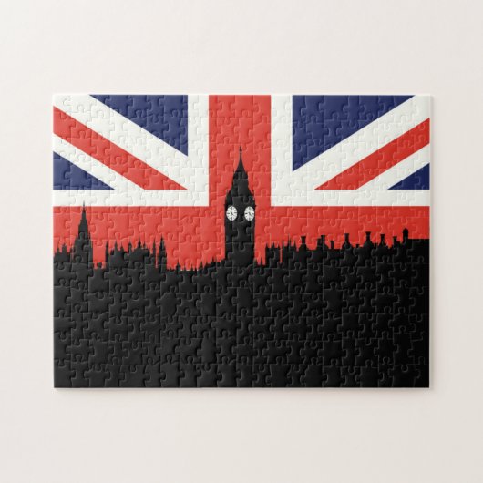 London Skyline | De Britse vlag Legpuzzel (Horizontaal)