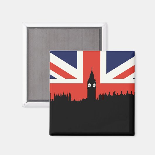 London Skyline | De Britse vlag Magneet (Voorkant / Achterkant)