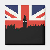 London Skyline | De Britse vlag Magneet (Voorkant)