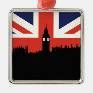 London Skyline   De Britse vlag Metalen Ornament