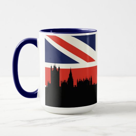 London Skyline | De Britse vlag Mok (Links)