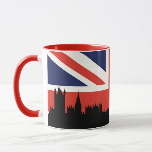 London Skyline | De Britse vlag Mok (Links)