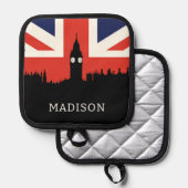 London Skyline | De Britse vlag Pannenlap (Voorkant / Achterkant)