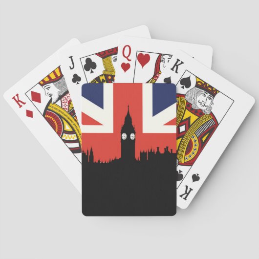 London Skyline | De Britse vlag Pokerkaarten (Achterkant)