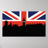 London Skyline | De Britse vlag Poster (Voorkant)