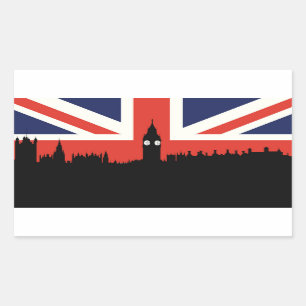 London Skyline   De Britse vlag Rechthoekige Sticker