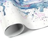 London skyline England blue modern waterverf Cadeaupapier (Rol Hoek)