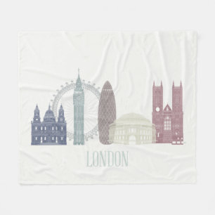 London Skyline Fleece Deken