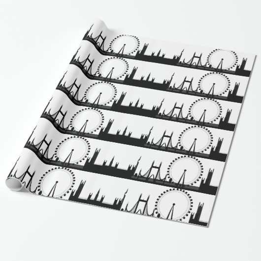 London Skyline Gift Wrap Londen inpakpapier (Uitgerold)