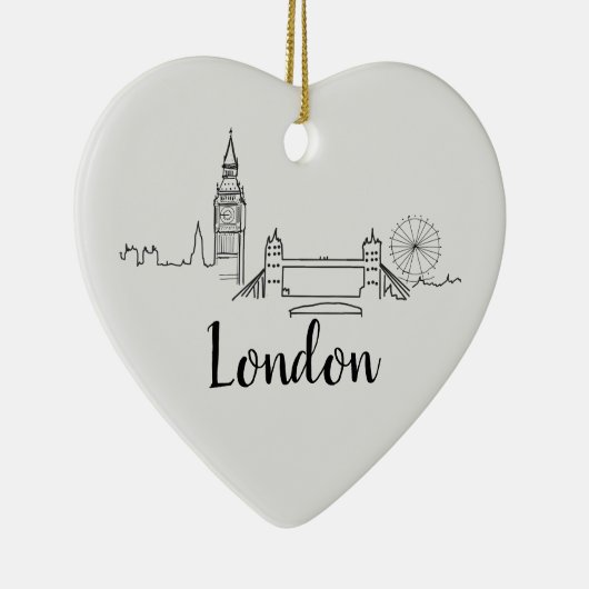 London Skyline Illustration British Ornament (Rechts)