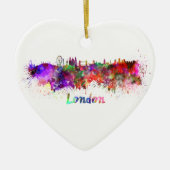 London skyline in watercolor keramisch ornament (Voorkant)