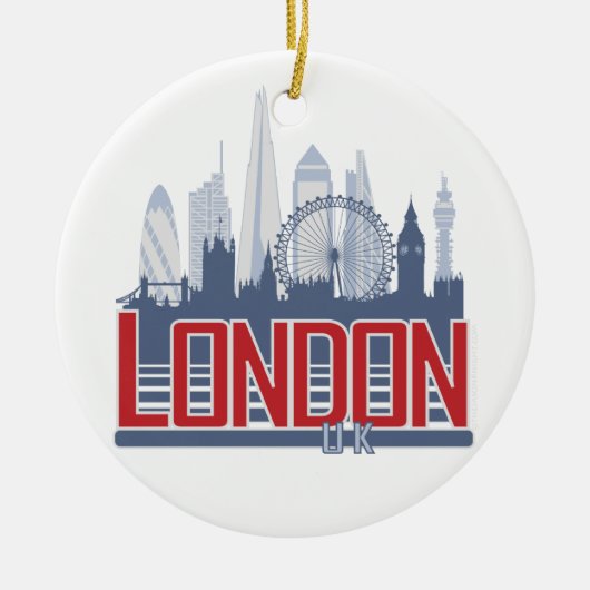London Skyline Keramisch Ornament (Voorkant)