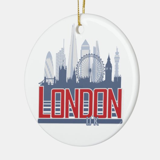London Skyline Keramisch Ornament (Links)
