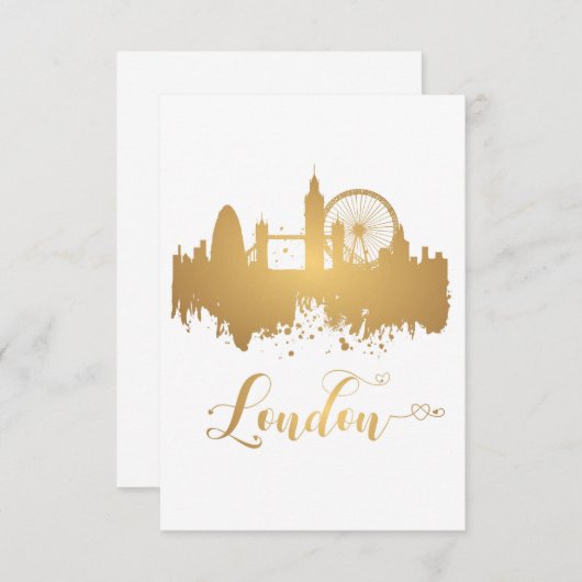 London Skyline Map Briefkaart (Voorkant / Achterkant)