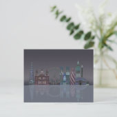 London Skyline Night Reflections Briefkaart (Staand voorkant)