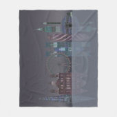 London Skyline Night Reflections Fleece Deken (Voorkant)