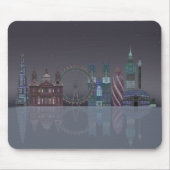 London Skyline Night Reflections Muismat (Voorkant)