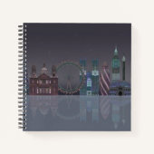 London Skyline Night Reflections Notitieboek (Voorkant)
