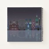 London Skyline Night Reflections Notitieboek (Achterkant)