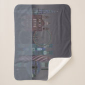 London Skyline Night Reflections Sherpa Deken (Voorkant)