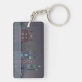 London Skyline Night Reflections Sleutelhanger (achterkant)