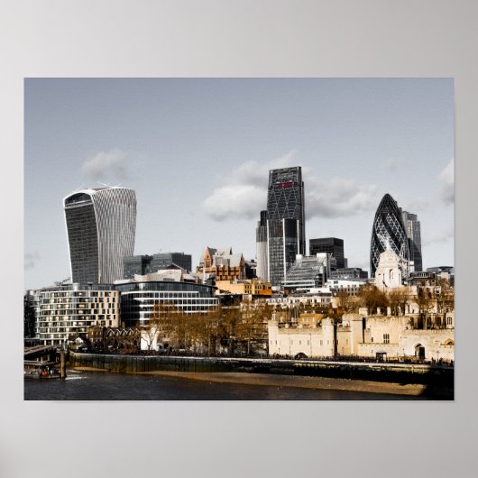London Skyline Panorama gift Poster (Voorkant)
