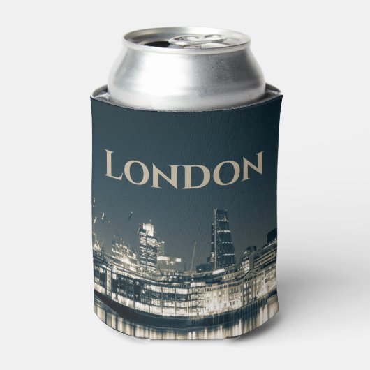 London Skyline Panorama Urban Souvenir Gift Blikjeskoeler (Blikje Voorkant)