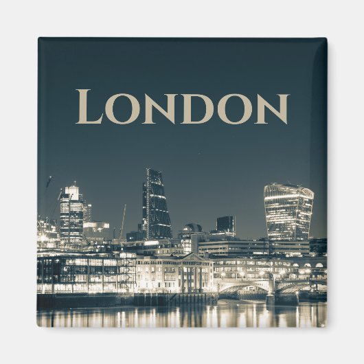 London Skyline Panorama Urban Souvenir Gift Magneet (Voorkant)