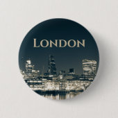 London Skyline Panorama Urban Souvenir Gift Ronde Button 5,7 Cm (Voorkant)