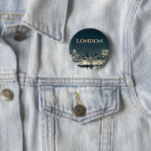 London Skyline Panorama Urban Souvenir Gift Ronde Button 5,7 Cm (In situ)