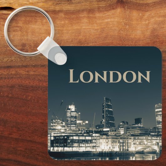 London Skyline Panorama Urban Souvenir Gift Sleutelhanger (Voorkant)