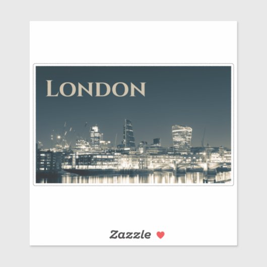 London Skyline Panorama Urban Souvenir Gift Sticker (Vel)